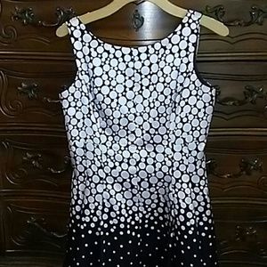 Classic A Line Pin Up Polka Dot Black White Dress